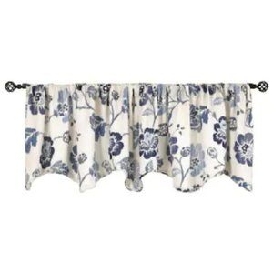 Style Selections Tombolo Sky Blue Valance Curtain Floral Kitchen Bed Bath Room